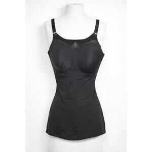 Evelyn and Bobbie Lace Trim V Neck Seamless Shaping Tank Womens S